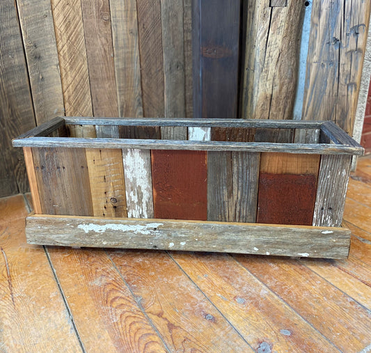Customizable Reclaimed Wood Planter Box - Large